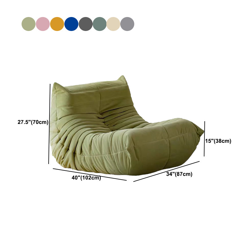 Mid-Century Modern Armless Lounge Chair Fixed Back Accent Room Chair for Bedroom