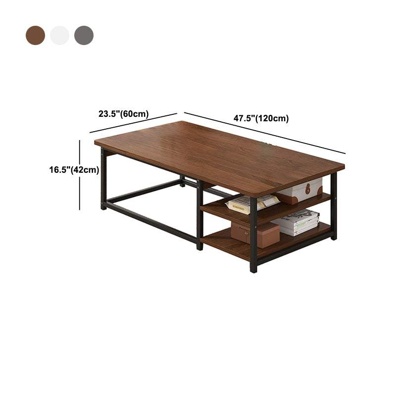 16.54" Tall Contemporary Style Coffee Cocktail Table Metal Frame Coffee Table