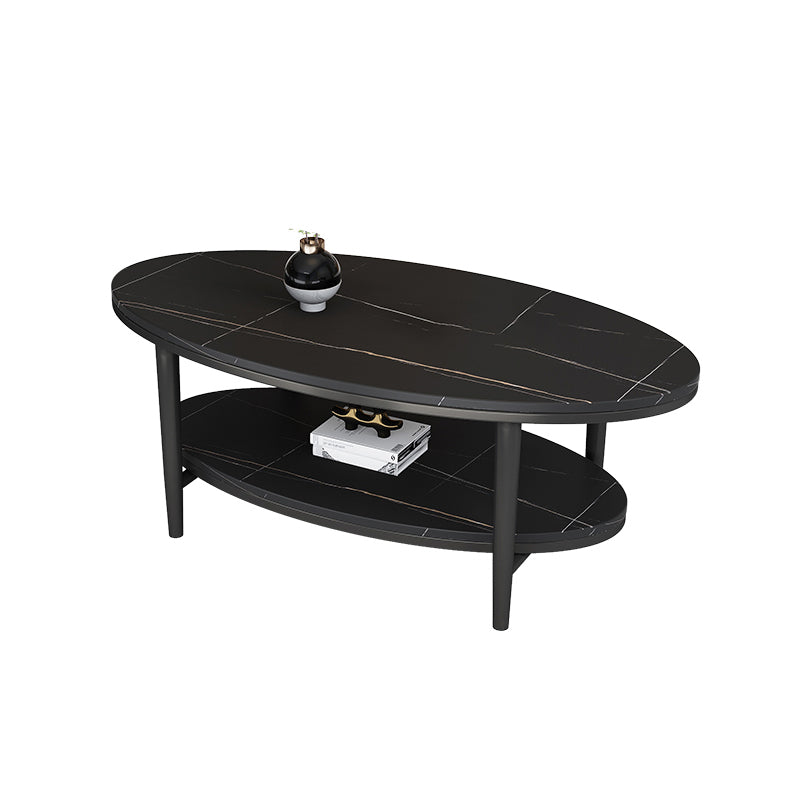 Glam Slate Coffee Cocktail Table Oval Coffee Cocktail Table for Living Room