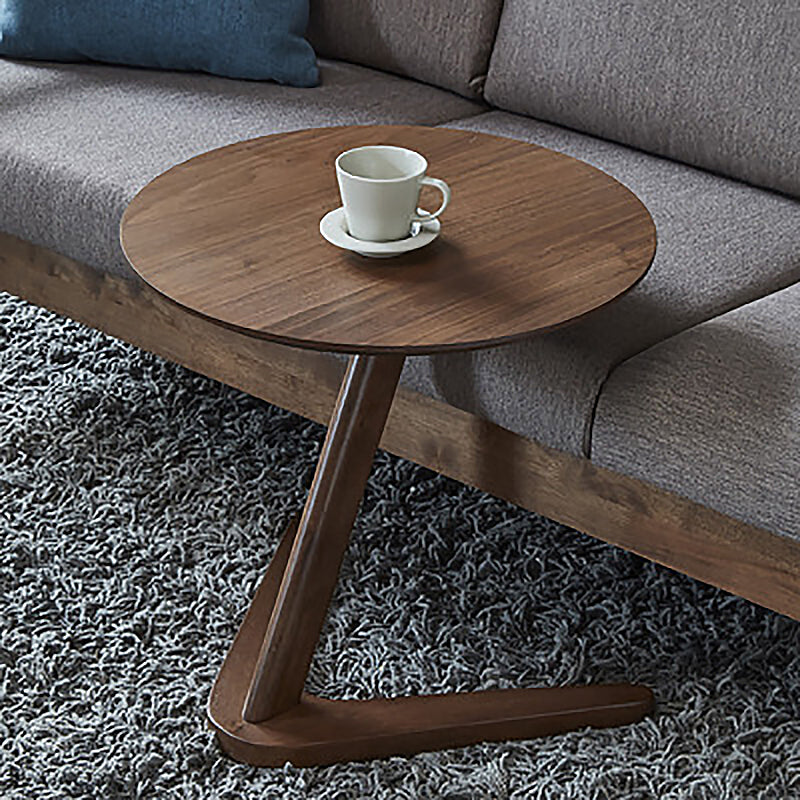 19.69" Tall Scandinavian Style Coffee Cocktail Table Wooden Round Coffee Table