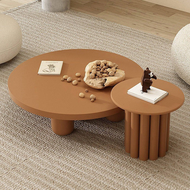 4 Legs Coffee Table Round Minimalist Coffee Table for Living Room