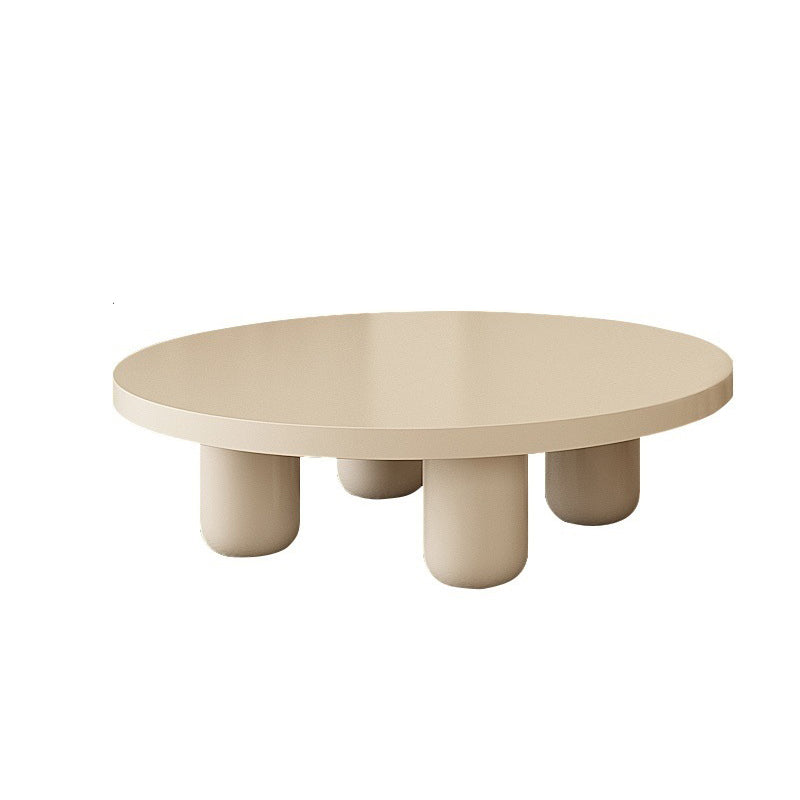4 Legs Coffee Table Round Minimalist Coffee Table for Living Room