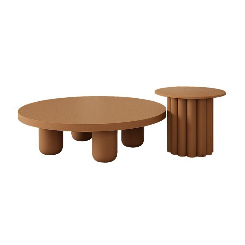 4 Legs Coffee Table Round Minimalist Coffee Table for Living Room