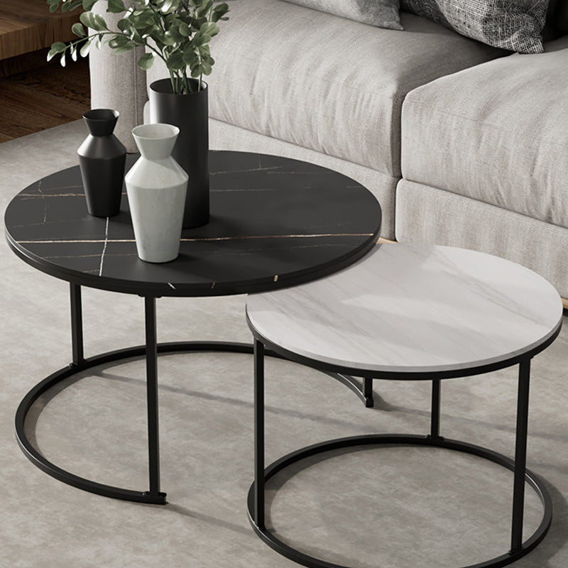 Round Nesting Coffee Table Modern Minimalist Slate Coffee Table