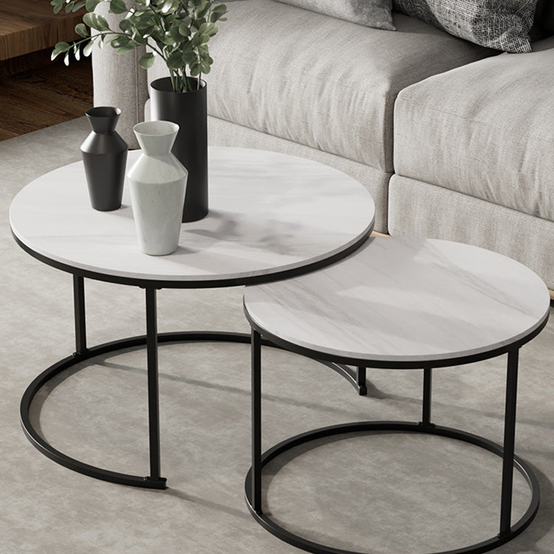 Round Nesting Coffee Table Modern Minimalist Slate Coffee Table