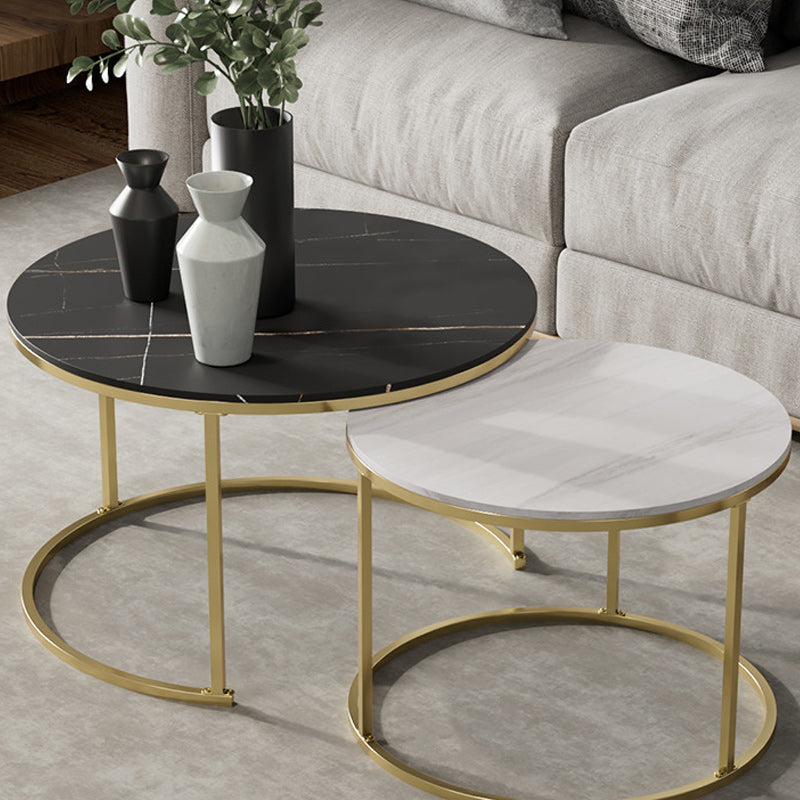 Round Nesting Coffee Table Modern Minimalist Slate Coffee Table