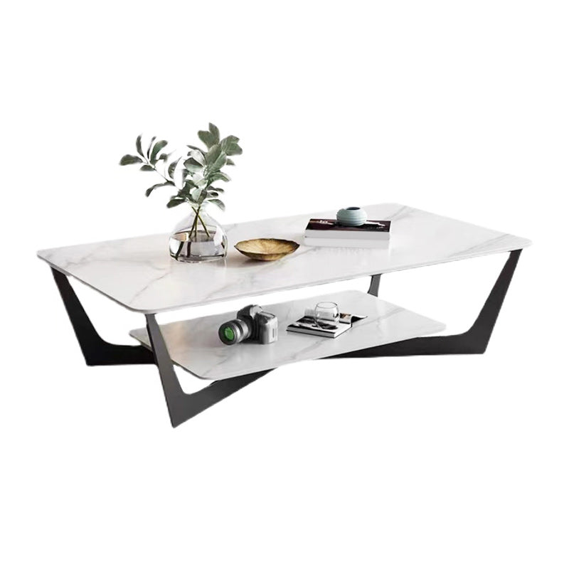 Slate Rectangular Coffee Table Minimalist Coffee Table for Living Room