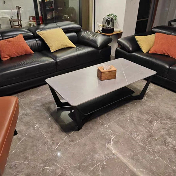 Slate Rectangular Coffee Table Minimalist Coffee Table for Living Room