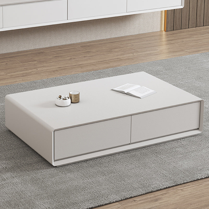 Modern Style Rectangular Wooden Table Abstract Base Coffee Table