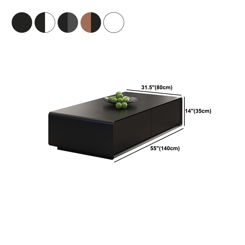 Modern Style Rectangular Wooden Table Abstract Base Coffee Table