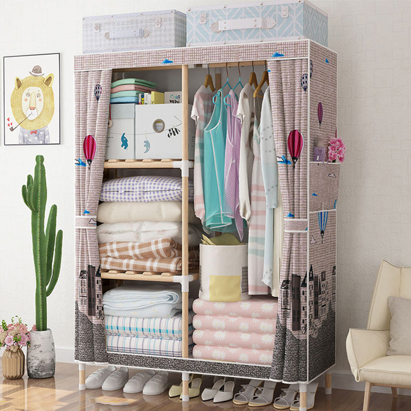 Contemporary Style Wardrobe Armoire Solid Wood Bedroom Wardrobe Closet