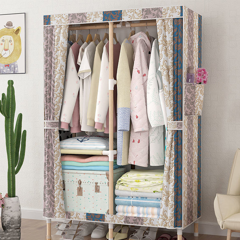 Contemporary Style Wardrobe Armoire Solid Wood Bedroom Wardrobe Closet