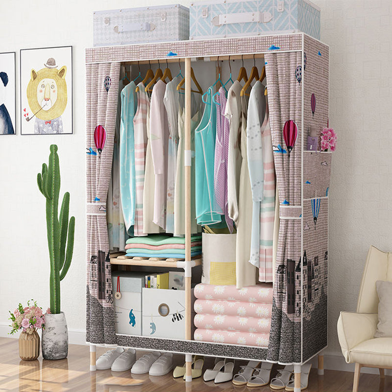 Contemporary Style Wardrobe Armoire Solid Wood Bedroom Wardrobe Closet