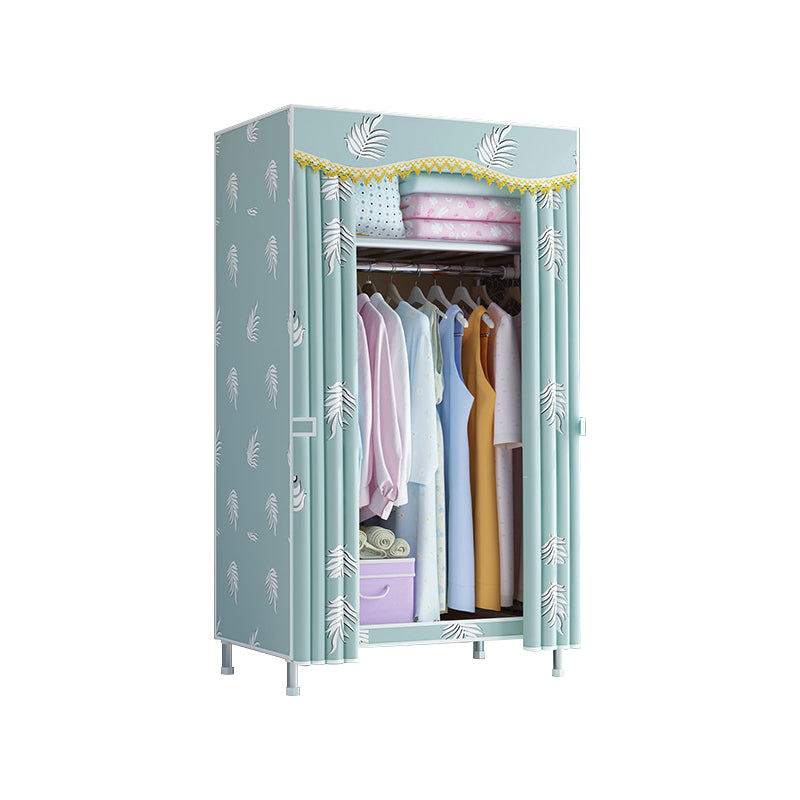 Modern Style Wardrobe Armoire Metal Bedroom Wardrobe Closet with Shelves