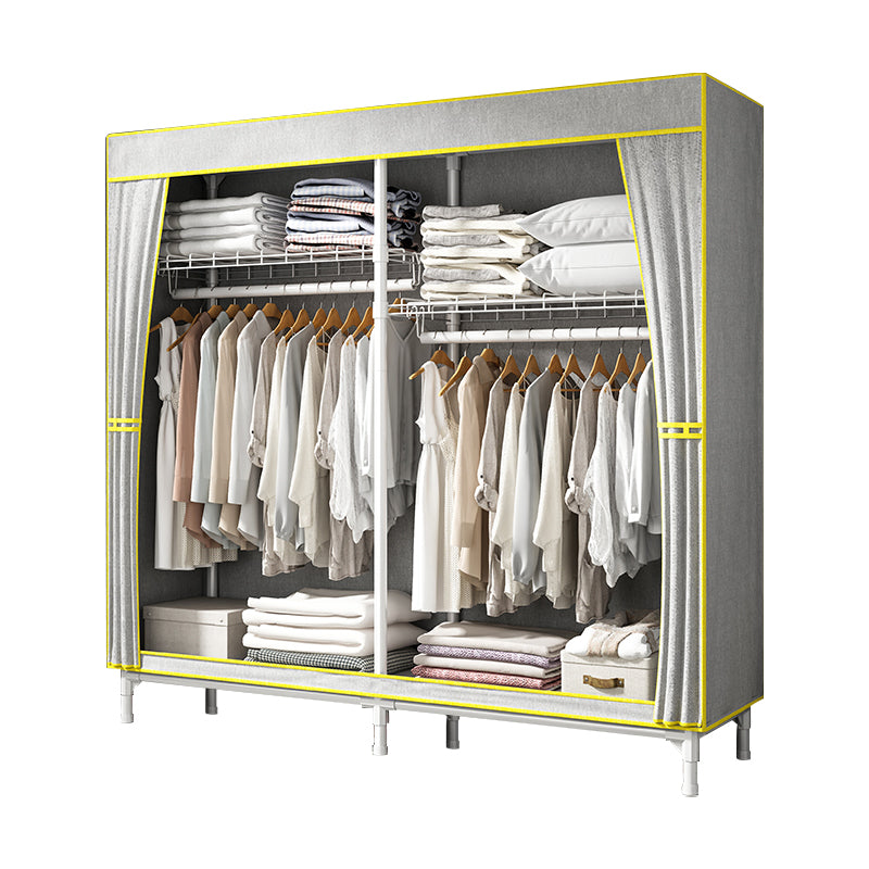Contemporary Style Wardrobe Steel Wardrobe Closet with Shelves