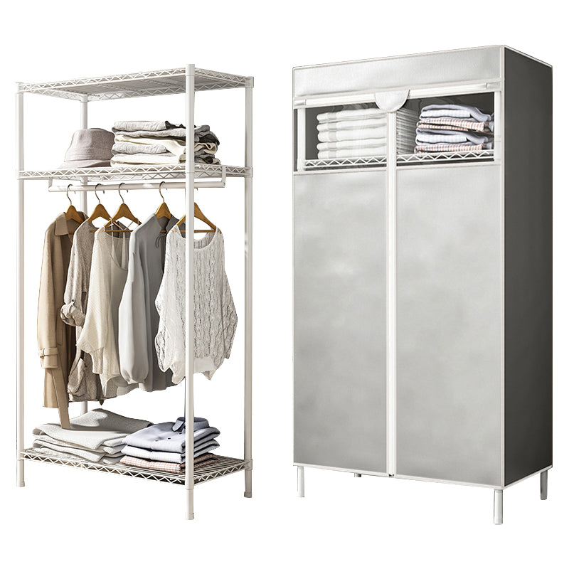 Contemporary Style Wardrobe Steel Wardrobe Closet with Shelves