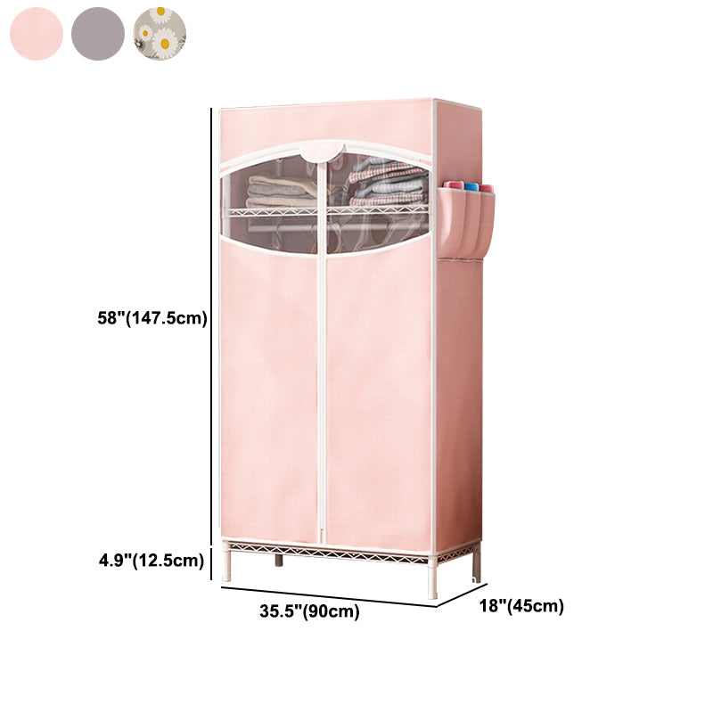 Contemporary Style Wardrobe Steel Wardrobe Closet with Shelves