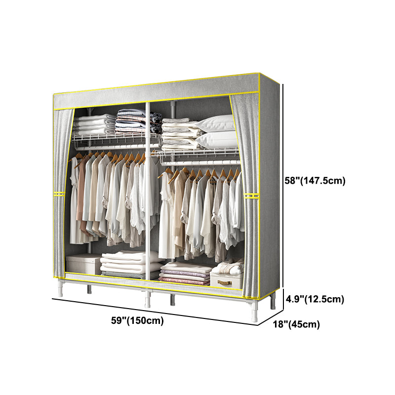 Contemporary Style Wardrobe Steel Wardrobe Closet with Shelves