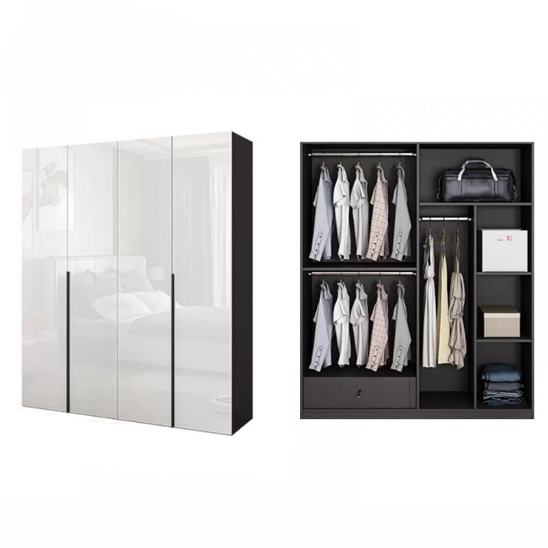 Modern Style Wardrobe Armoire Wood Wardrobe Closet with 1-drawer