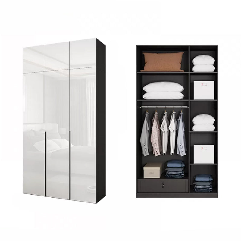Modern Style Wardrobe Armoire Wood Wardrobe Closet with 1-drawer