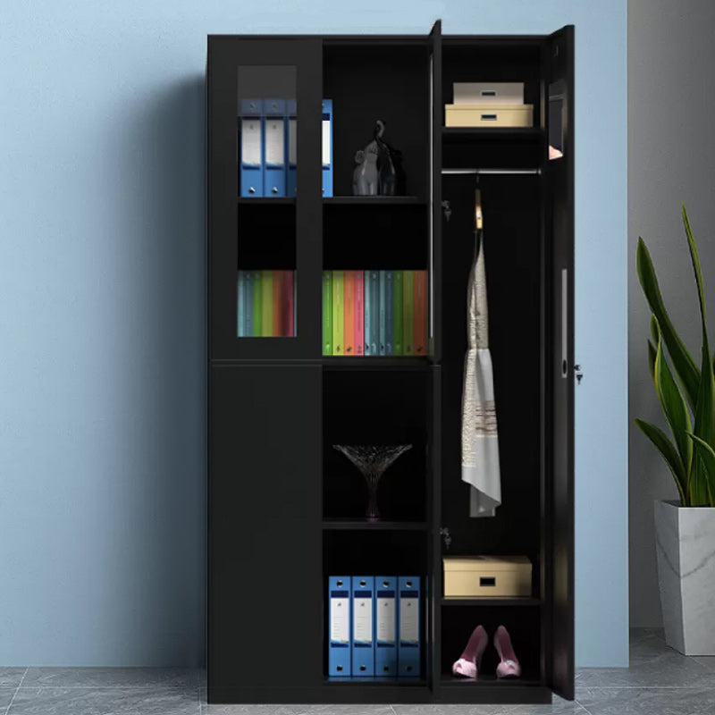 Contemporary Style Wardrobe Metal Home Wardrobe Closet with Doors