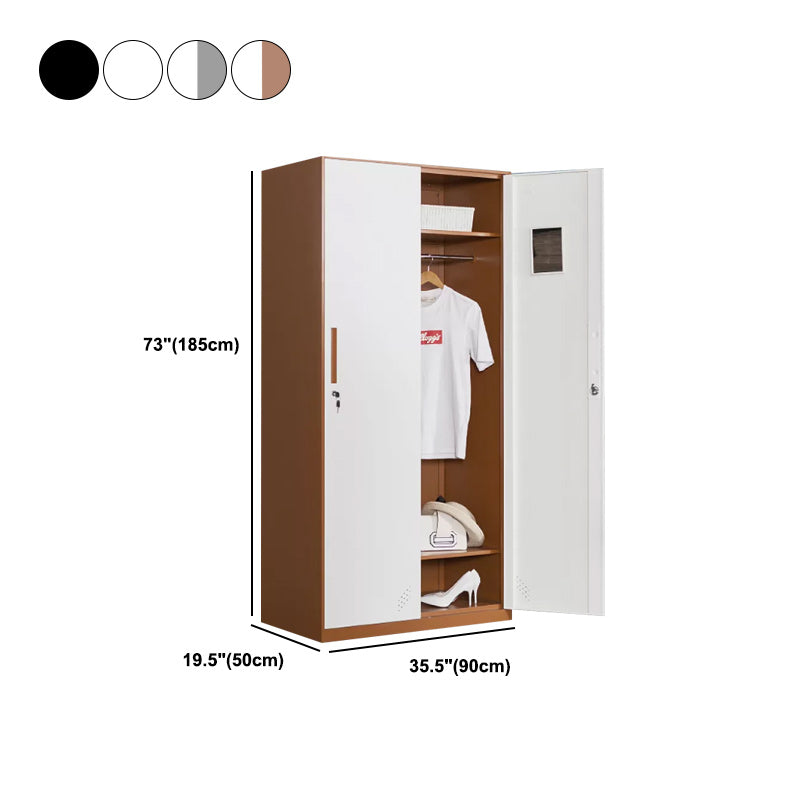 Contemporary Style Wardrobe Metal Home Wardrobe Closet with Doors