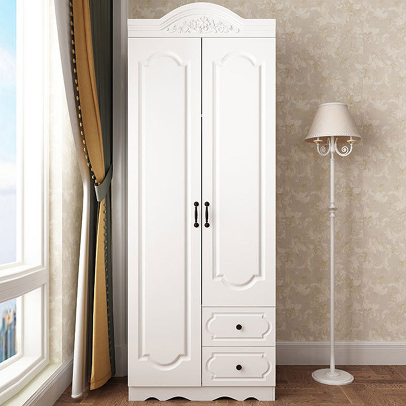 French Country Wardrobe Wood Soft Close Door Wardrobe Closet with 2 Drawer
