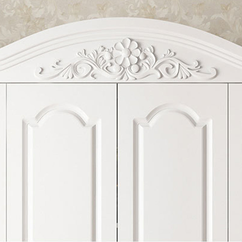 French Country Wardrobe Wood Soft Close Door Wardrobe Closet with 2 Drawer