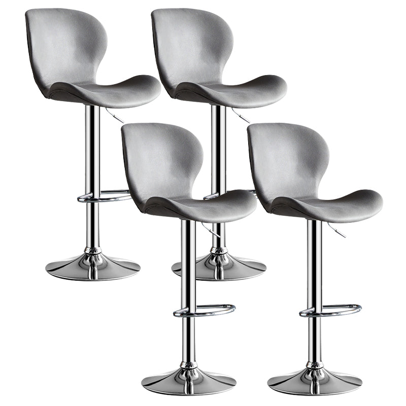 Scandinavian Metal Stool Faux Leather Counter Stool in Matte Finish for Indoor