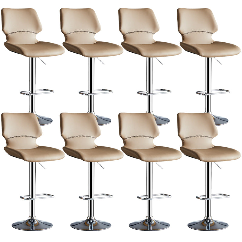 Scandinavian Metal Stool Faux Leather Counter Stool in Matte Finish for Indoor