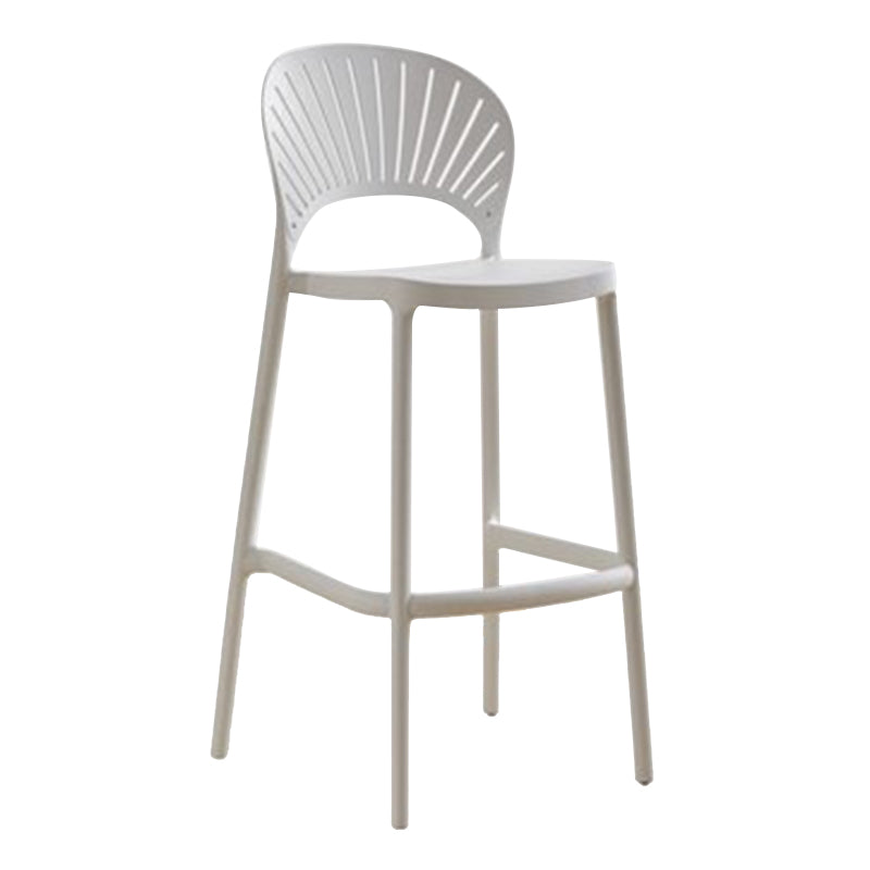 Contemporary Plastic Barstool Plastic Low Back Counter Stool in Matte Finish for Indoor