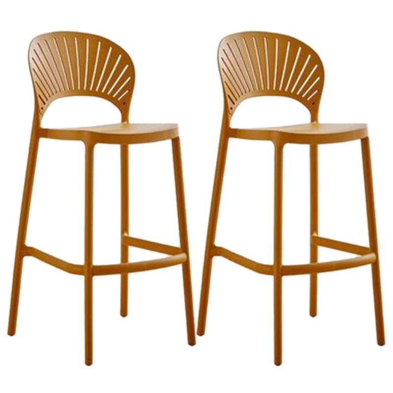 Contemporary Plastic Barstool Plastic Low Back Counter Stool in Matte Finish for Indoor