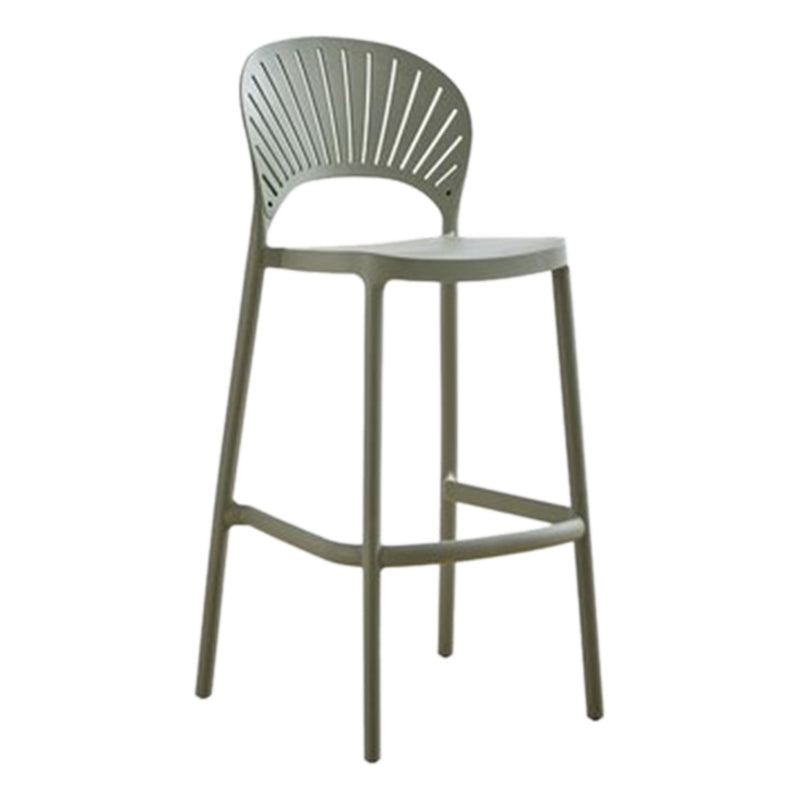 Contemporary Plastic Barstool Plastic Low Back Counter Stool in Matte Finish for Indoor