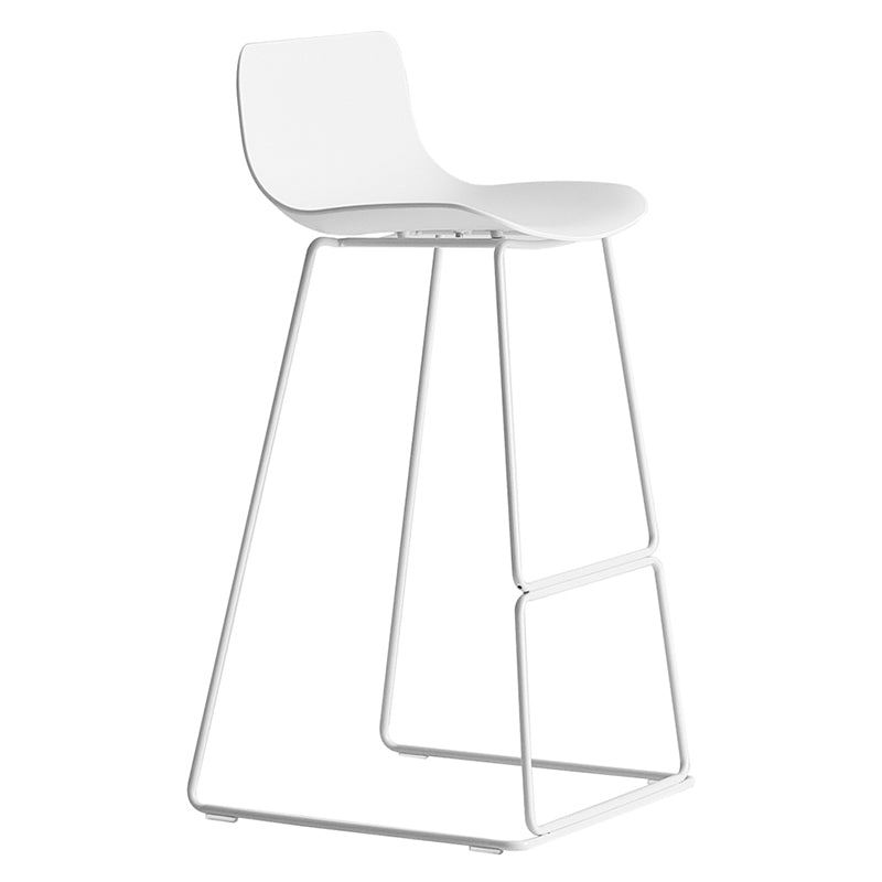 Scandinavian Low Back Counter Stool Plastic Armless Counter Chair