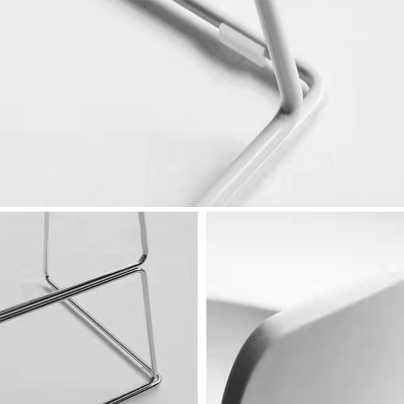 Scandinavian Low Back Counter Stool Plastic Armless Counter Chair