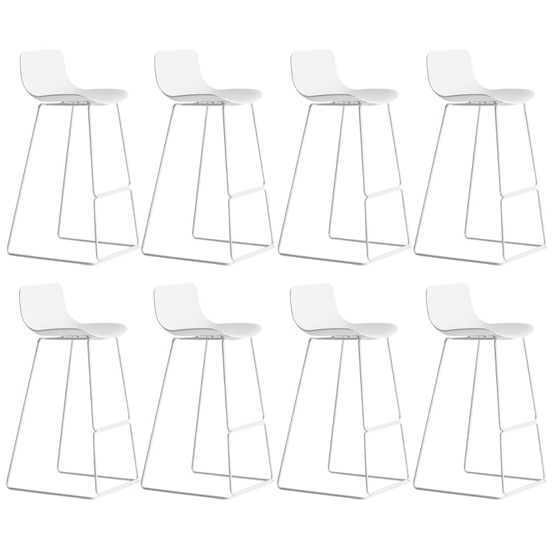Scandinavian Low Back Counter Stool Plastic Armless Counter Chair