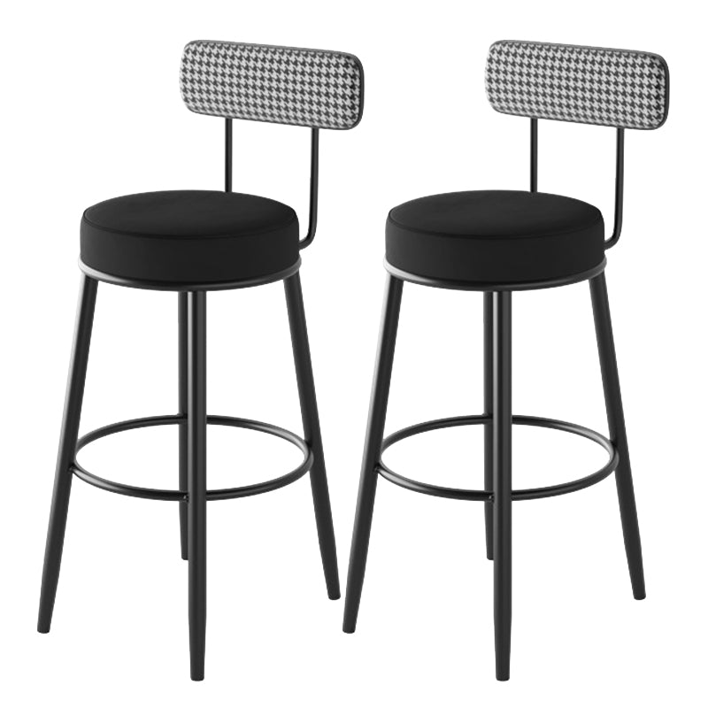 Contemporary Metal Stool Faux Leather Counter Stool in Matte Finish for Indoor