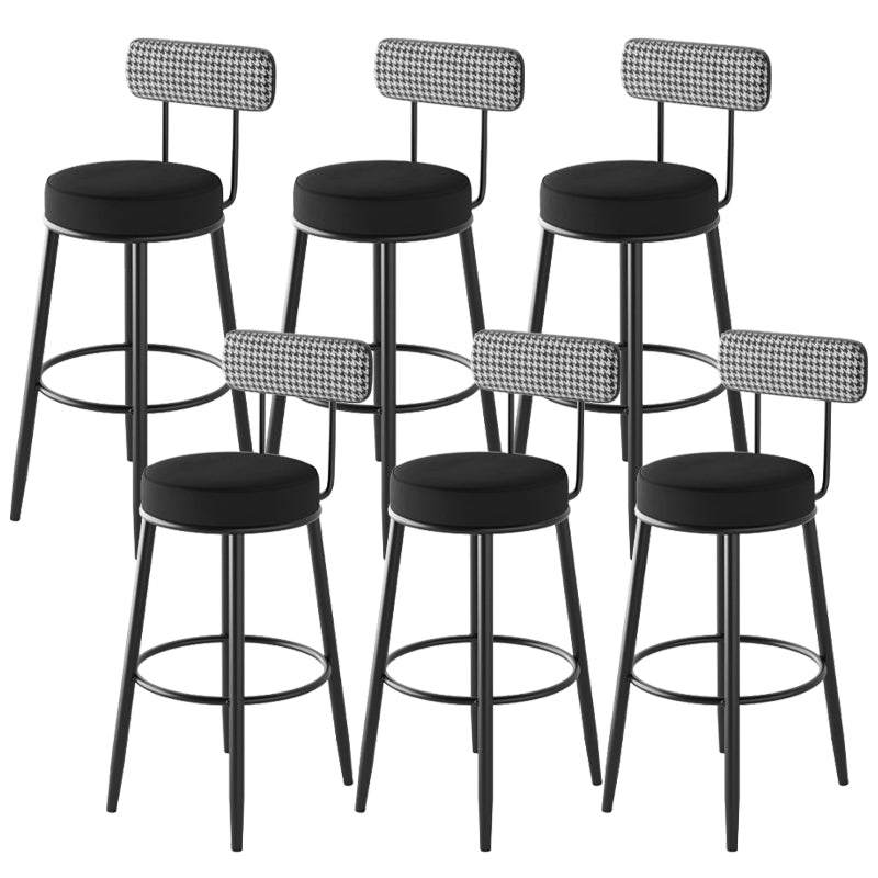 Contemporary Metal Stool Faux Leather Counter Stool in Matte Finish for Indoor