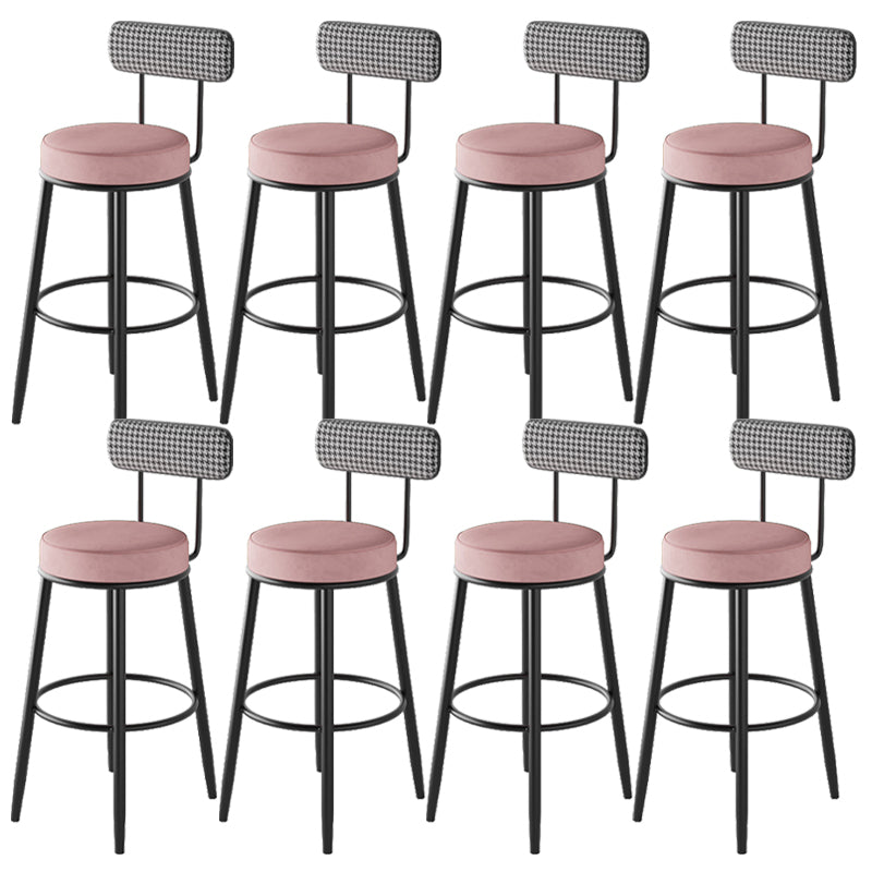 Contemporary Metal Stool Faux Leather Counter Stool in Matte Finish for Indoor