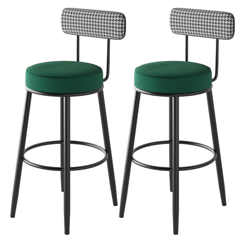 Contemporary Metal Stool Faux Leather Counter Stool in Matte Finish for Indoor