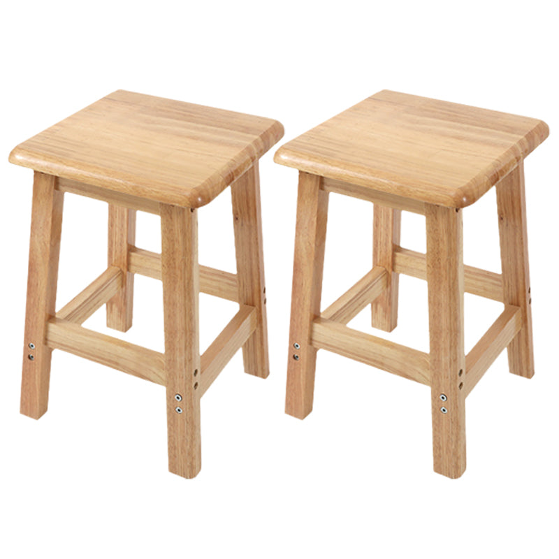 Modern Solid Wood Bar & Counter Stool Square Footrest Counter-height Stool for Shop