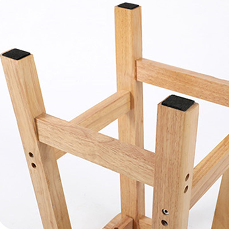 Modern Solid Wood Bar & Counter Stool Square Footrest Counter-height Stool for Shop