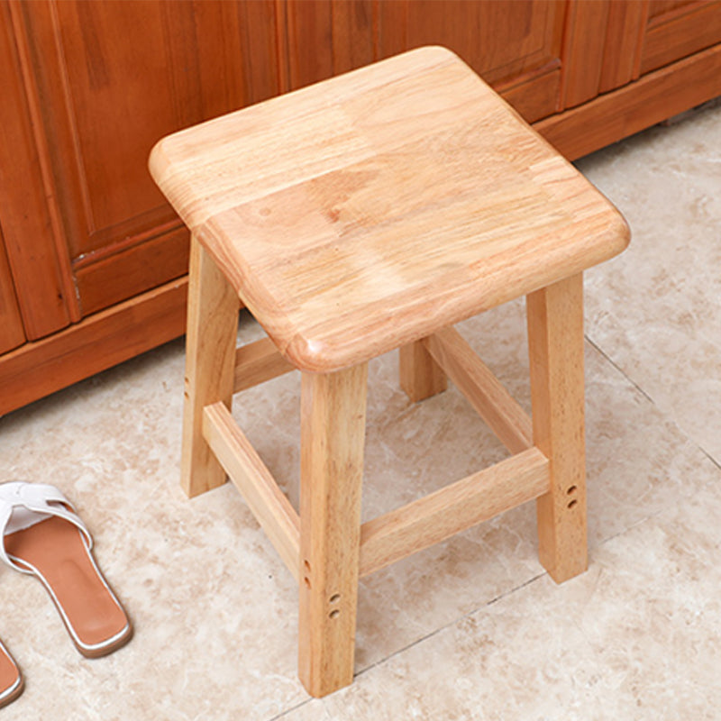 Modern Solid Wood Bar & Counter Stool Square Footrest Counter-height Stool for Shop