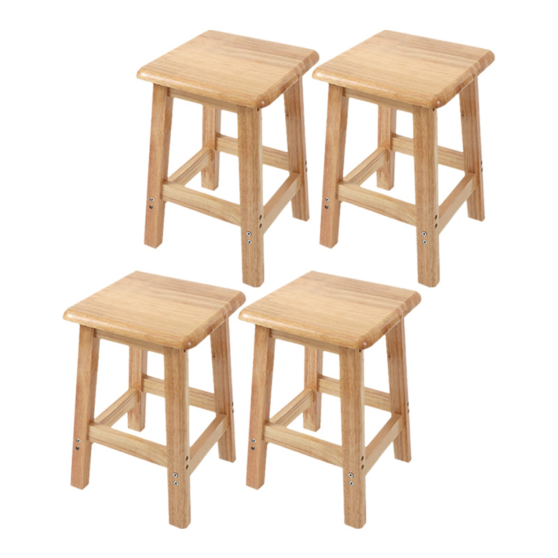 Modern Solid Wood Bar & Counter Stool Square Footrest Counter-height Stool for Shop
