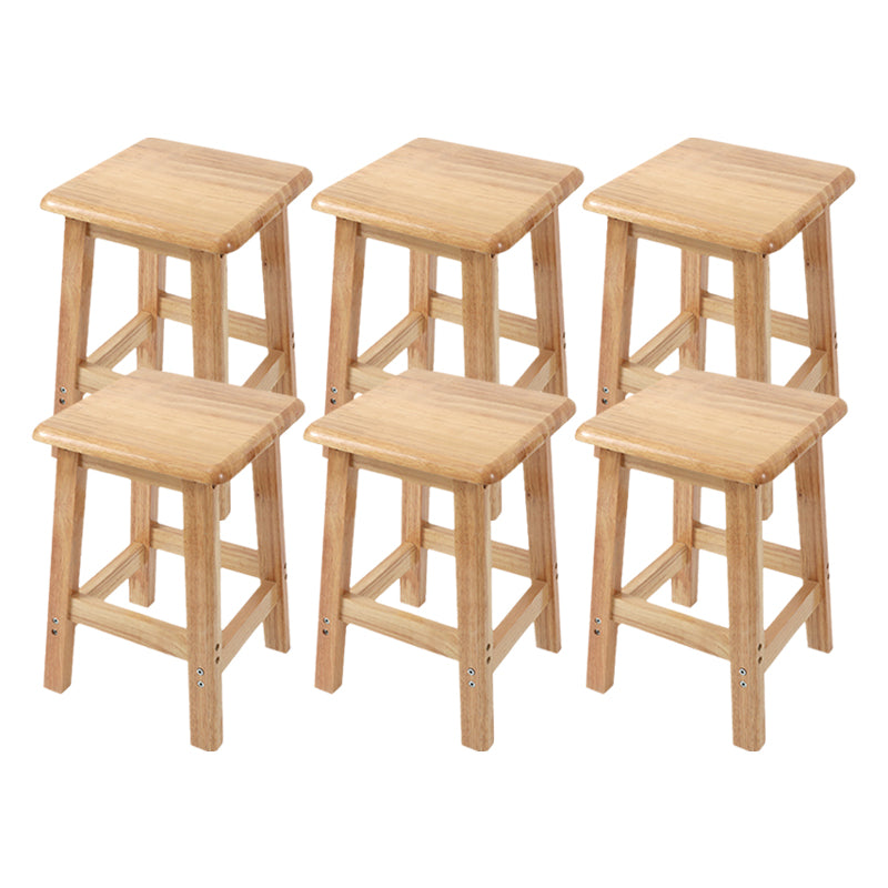 Modern Solid Wood Bar & Counter Stool Square Footrest Counter-height Stool for Shop