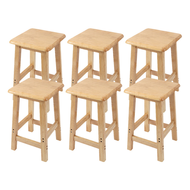 Modern Solid Wood Bar & Counter Stool Square Footrest Counter-height Stool for Shop