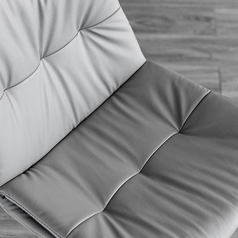 Contemporary Metal Barstool Faux Leather Counter Stool with Swivel in Matte Finish