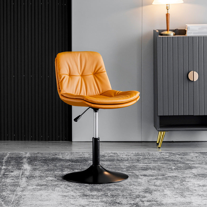 Contemporary Metal Barstool Faux Leather Counter Stool with Swivel in Matte Finish