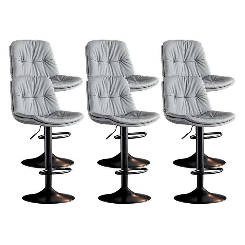 Contemporary Metal Barstool Faux Leather Counter Stool with Swivel in Matte Finish