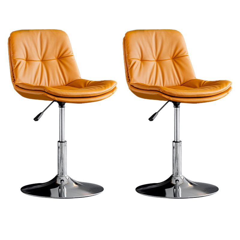 Contemporary Metal Barstool Faux Leather Counter Stool with Swivel in Matte Finish